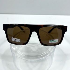 TOMMY HILFIGER💯 WAFFLE BROWN FRAME, OLIVE GREEN LENSES, SUNGLASSES **UNISEX**